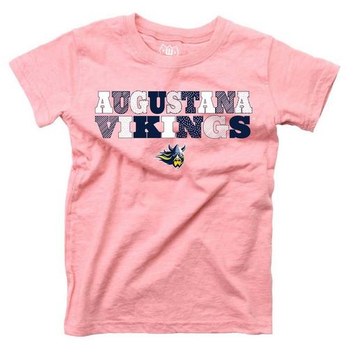 Wes and Willy Kids' Girls' Augustana Vikings Pink Basic Logo T-Shirt - Primary Image