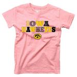 Wes and Willy Girls' Iowa Hawkeyes Pink Basic Logo T-Shirt - Thumbnail 1 of 2