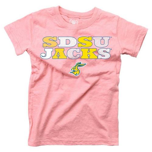 Wes and Willy Girls' South Dakota State Jackrabbits Pink Basic Logo T-Shirt - Primary Image