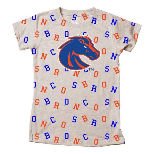 Wes and Willy Girls' Boise State Broncos All-Over Print T-Shirt - Primary Image