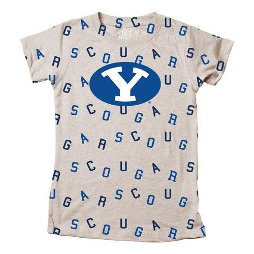 Wes and Willy Girls' BYU Cougars All-Over Print T-Shirt - Primary Image