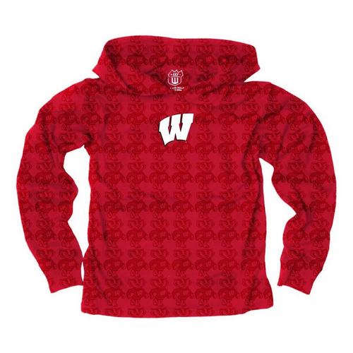 Wes and Willy Toddler Wisconsin Badgers All-Over Print Hoodie - Primary Image