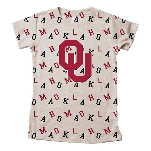 Wes and Willy Girls' Oklahoma Sooners All Over Print T-Shirt - Primary Image