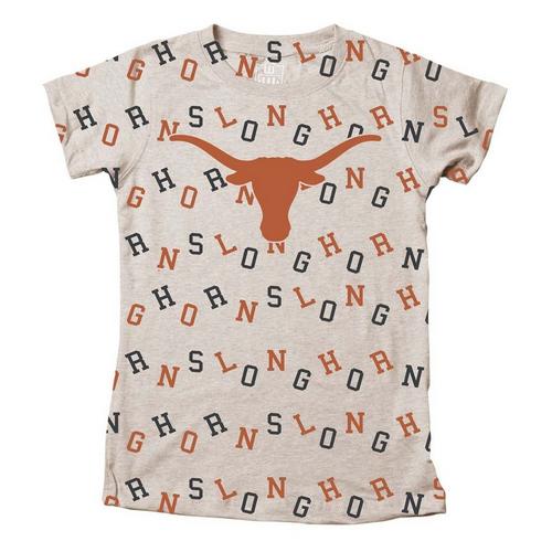 Wes and Willy Girls' Texas Longhorns All-Over Print T-Shirt - Primary Image