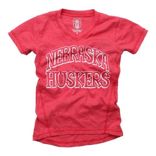 Wes and Willy Girls' Nebraska Cornhuskers Bold T-Shirt - Primary Image