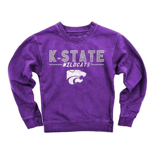 Wes and Willy Girls' Kansas State Wildcats Fleece Crew - Primary Image