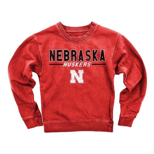 Wes and Willy Girls' Nebraska Cornhuskers Fleece Crew - Primary Image