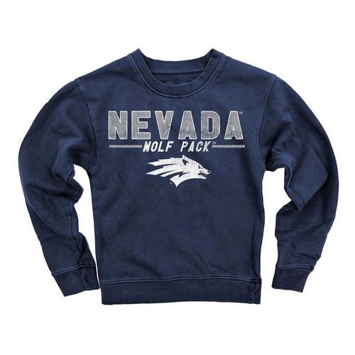 Wes and Willy Girls' Nevada Wolf Pack Fleece Crew - Primary Image