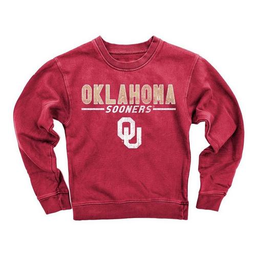 Wes and Willy Girls' Oklahoma Sooners Fleece Crew - Primary Image