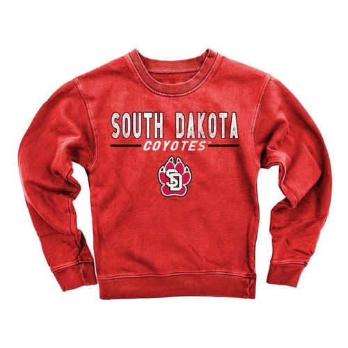 Wes and Willy Girls' South Dakota Coyotes Fleece Crew - Primary Image