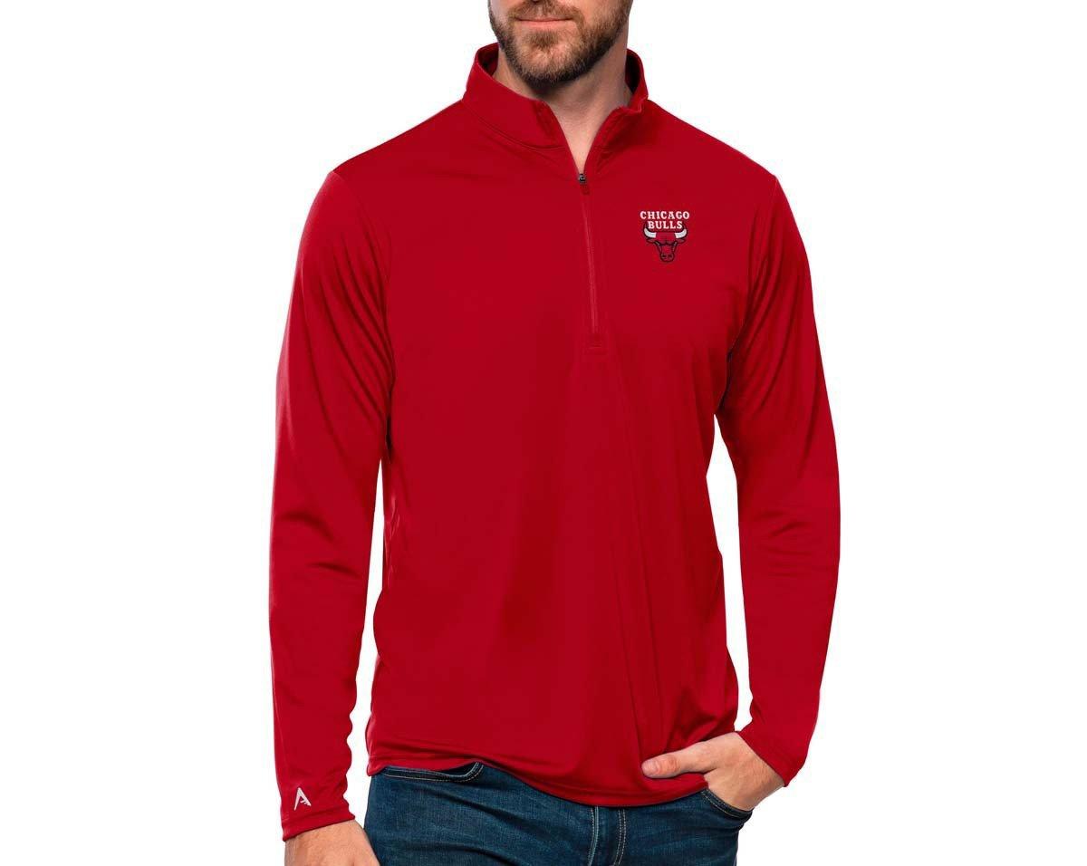 Antigua Chicago Bulls Brushed Metallic Tribute Long Sleeve 1/4 Zip