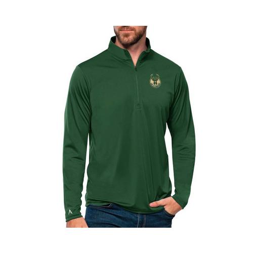 Antigua Milwaukee Bucks Brushed Metallic Tribute Long Sleeve 1/4 Zip - Primary Image