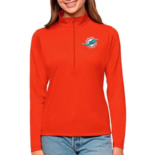 Antigua Women's Miami Dolphins Tribute Long Sleeve 1/4 Zip - Primary Image