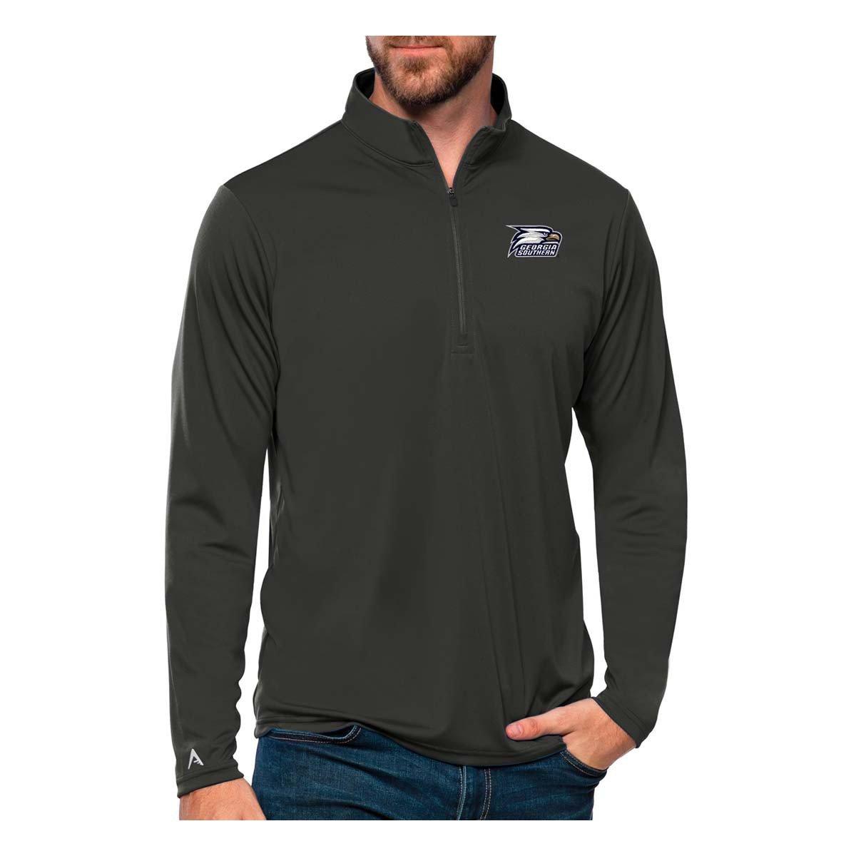 Antigua Men's Georgia Southern Eagles Smoke Tribute Quarter-Zip Shirt, Large, Gray