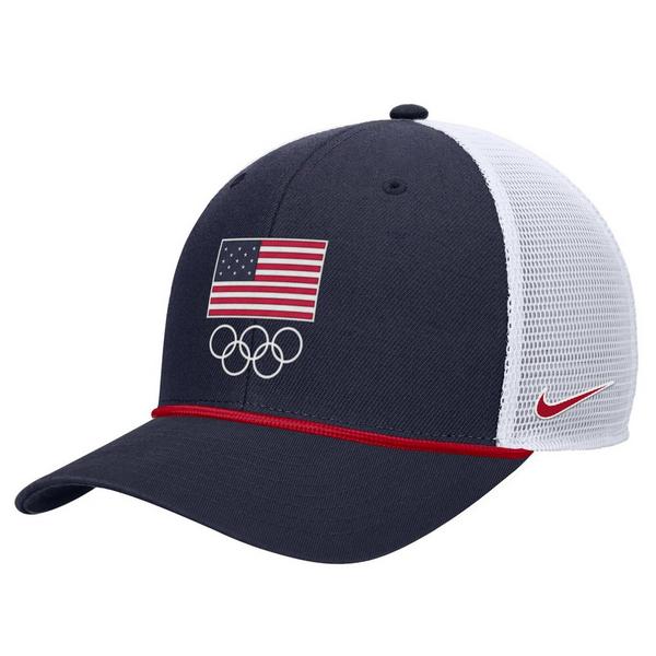 Nike Rise Rope Trucker Snapback Hat M/L Navy