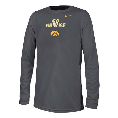 Nike Kids' Iowa Hawkeyes Verb Legend Long Sleeve T-Shirt - Primary Image
