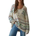 Women's By Together Fairisle V-Neck Cardigan - Thumbnail 1 of 3