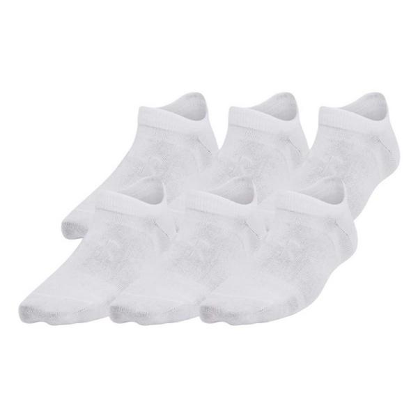 Kids' Under Armour Essential No Show Socks Small White 6 Pack