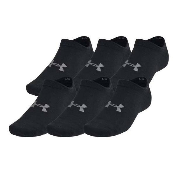 Under Armour Essential No Show Socks Medium Black 6 Pack
