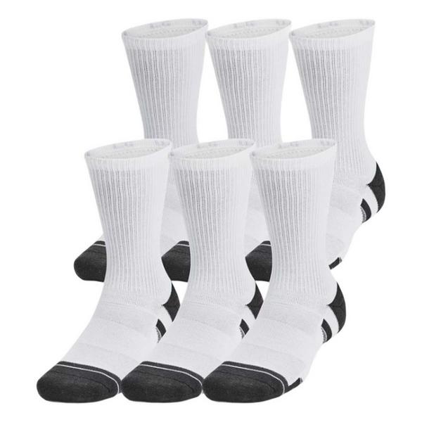 Men's Under Armour Performance Tech Crew Socks XLarge White 6 Pack