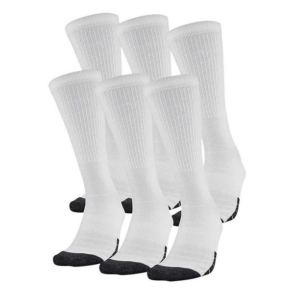 Under Armour Performance Tech Crew Socks Medium White/Grey 6 Pack