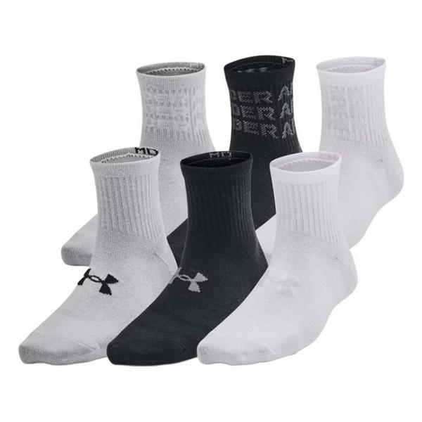 Kids' Under Armour Essential Quarter Socks Small Black 6 Pack
