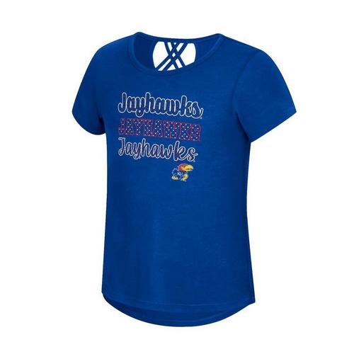 Colosseum Girls' Kansas Jayhawks Katie Strappy T-Shirt - Primary Image