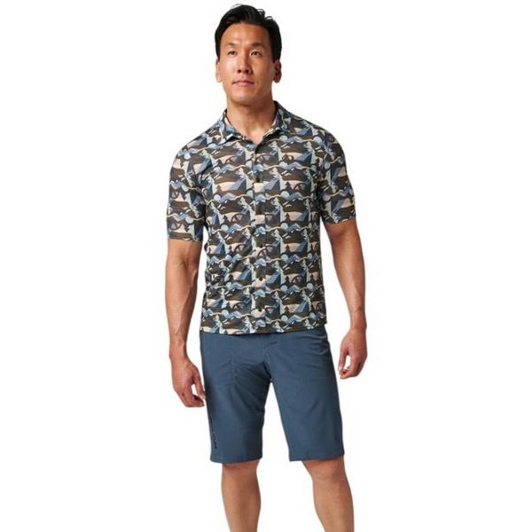 Men's PEARL iZUMi Canyon Tech Snap Button Up Shirt Large Blue