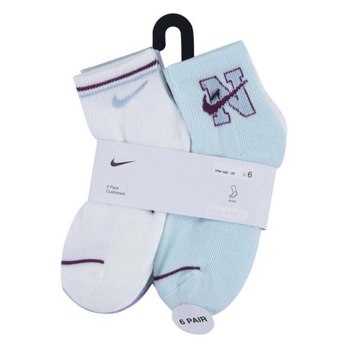 Youth Girls' Nike Prep In Your Step 6 Pack Quarter Socks - Primary Image