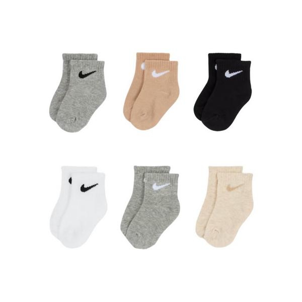 Boys' Nike Swoosh Ankle Socks Toddler 6T Taupe/Grey 6 Pack