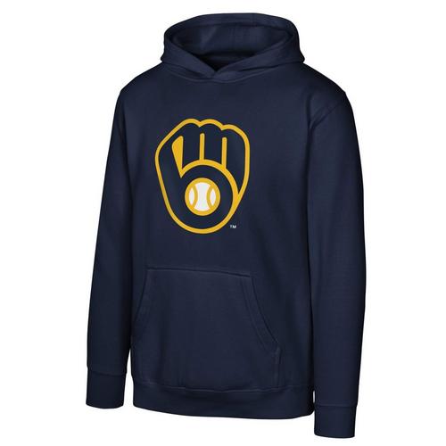 Genuine Stuff Kids' Milwaukee Brewers Logo Hoodie - Primary Image