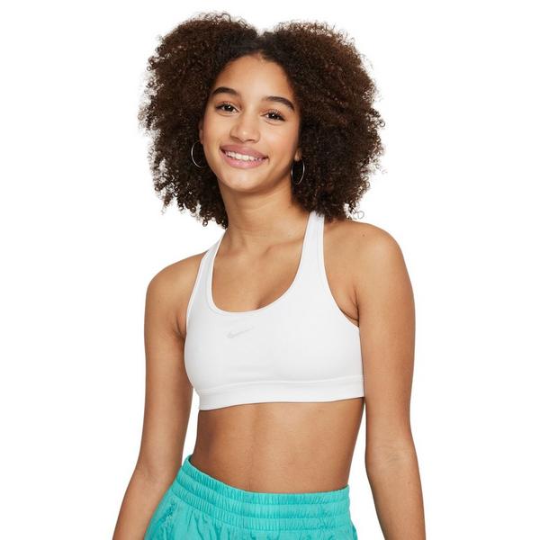 Girls' Nike Swoosh Sports Bra Large White/Pure Platinum