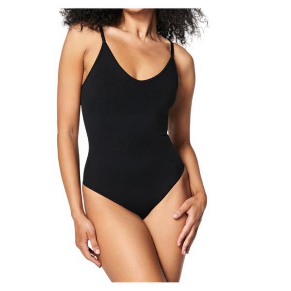 Women's Spanx SPANXsculpt Seamless Power Thong Bodysuit Shapewear Underwear Medium Very Black