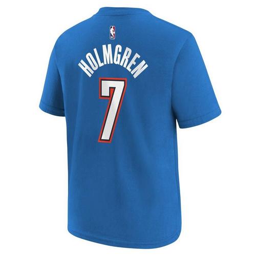 Nike Kids' Oklahoma City Thunder Chet Holmgren #7 Icon Name & Number T-Shirt - Primary Image