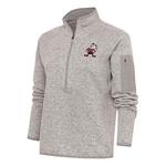 Antigua Women's Cleveland Browns Fortune Brushed Metallic Long Sleeve 1/2 Zip - Thumbnail 1 of 2
