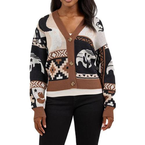 Women's Wrangler Western Cropped V-Neck Cardigan - Primary Image