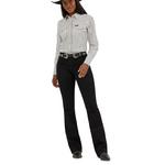 Women's Wrangler Tie Neck Blouse Long Sleeve Button Up Shirt - Thumbnail 5 of 5