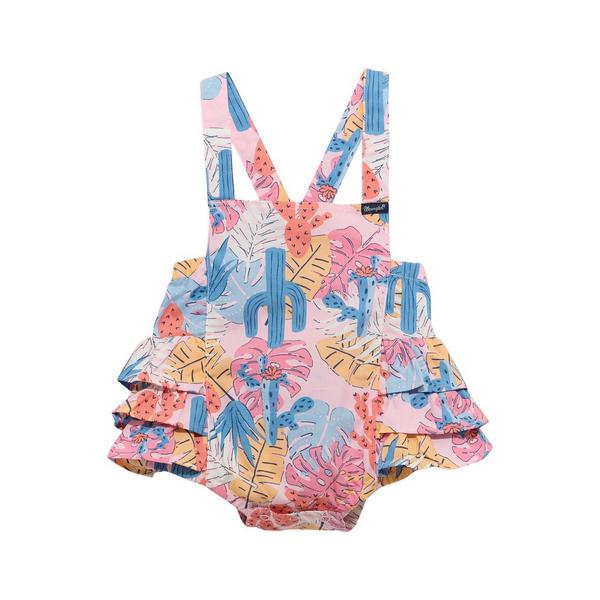 Girls' Wrangler Western Printed Ruffle Onesie Baby 12 mo. Pink