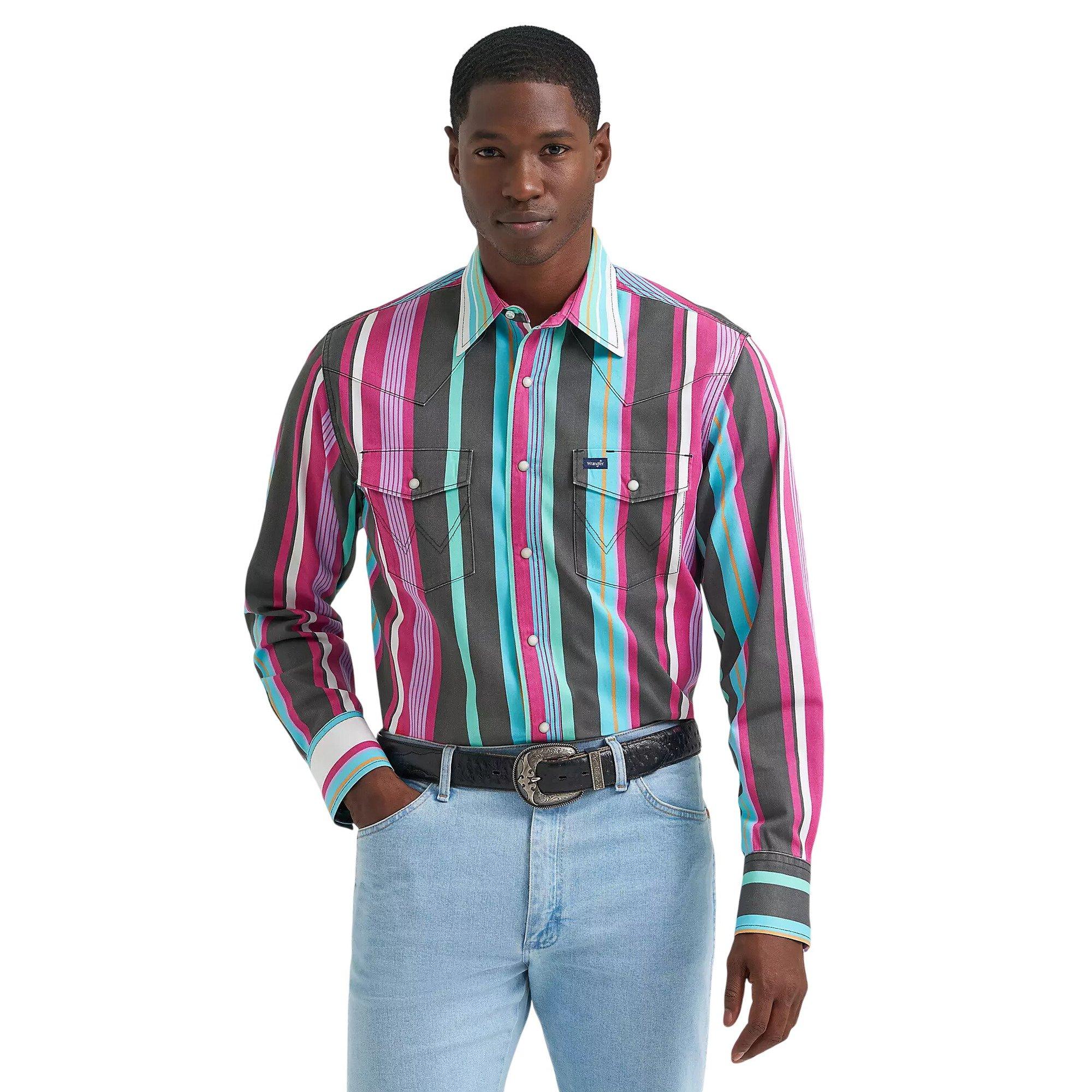 Men's Wrangler Vintage Inspired Brushpopper Western Long Sleeve
