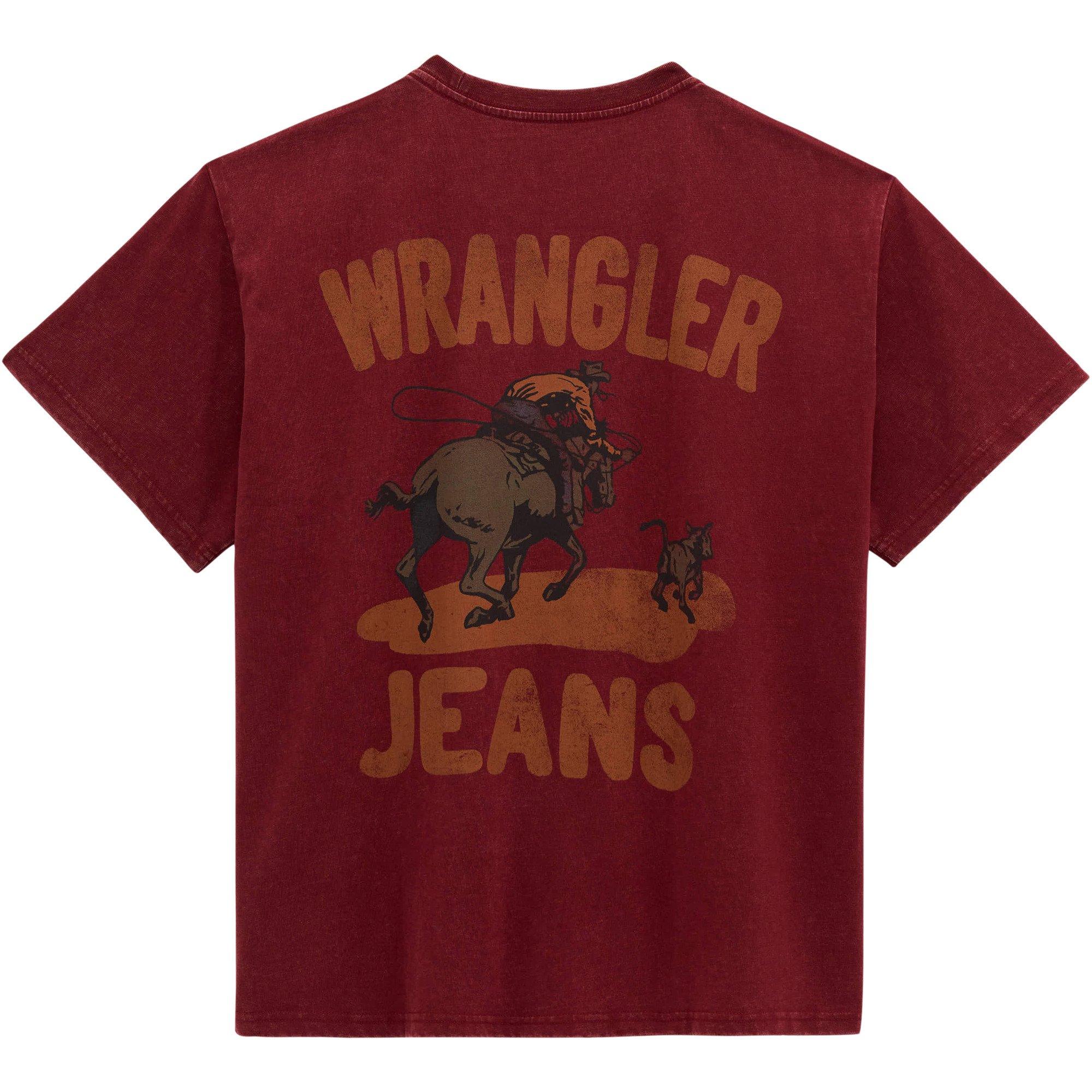 Gallopping Girlfriend Back Graphic Tee in Pomegranate
