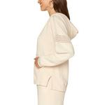 Women's Democracy Half Placket Mixed Media Long Sleeve Hooded Shirt - Thumbnail 2 of 3