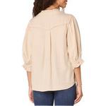 Women's Democracy Crochet Detail 3/4 Sleeve Notch Neck Blouse - Thumbnail 3 of 4