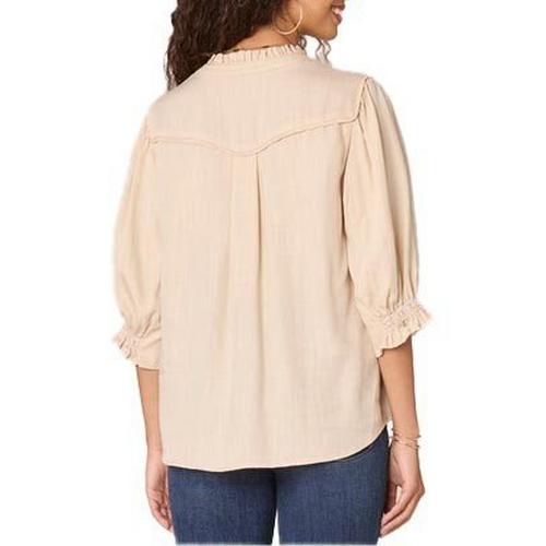 Women's Democracy Crochet Detail 3/4 Sleeve Notch Neck Blouse - Primary Image