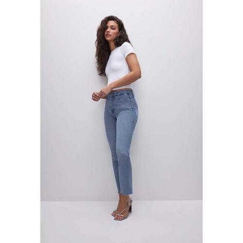 Women's GOOD AMERICAN Good Split Straight Ankle Jeans - Primary Image
