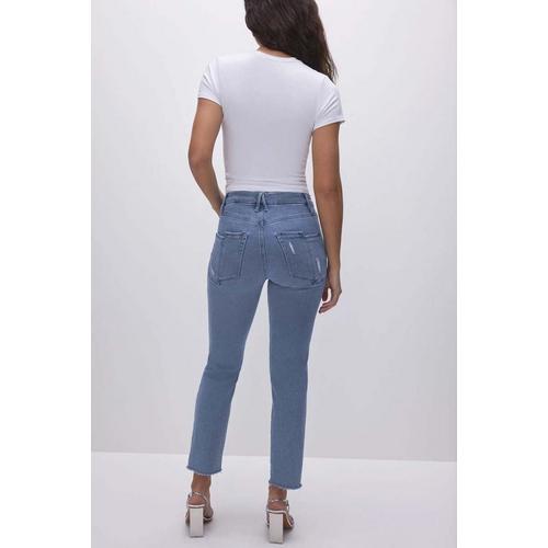 Women's GOOD AMERICAN Good Split Straight Ankle Jeans - Primary Image