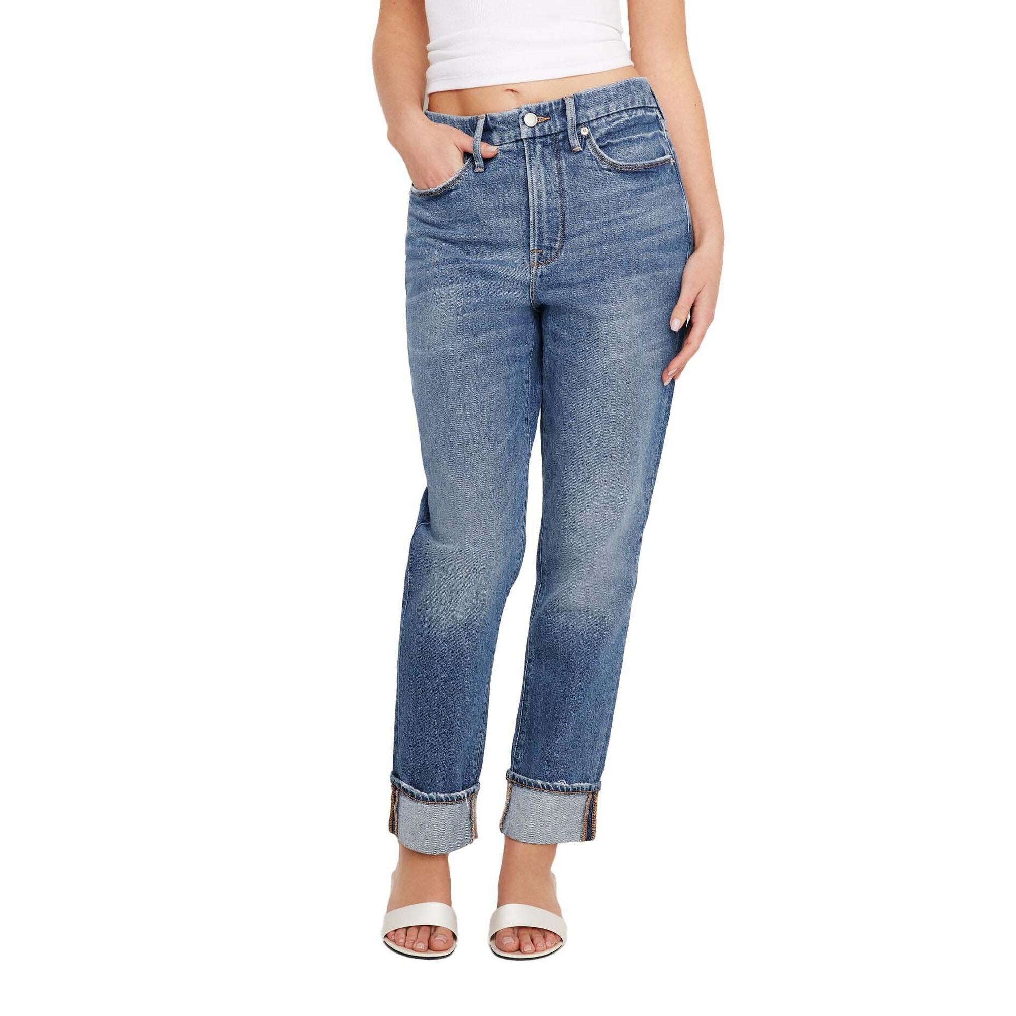 Women's GOOD AMERICAN The Weekender Relaxed Fit Straight Jeans