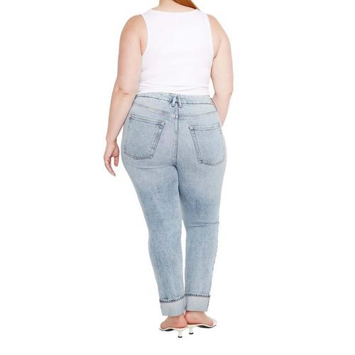 Women's GOOD AMERICAN Good Classic Slim Fit Straight Jeans - Primary Image