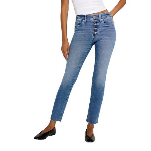 Women's GOOD AMERICAN Good Classic Slim Fit Straight Jeans - Primary Image