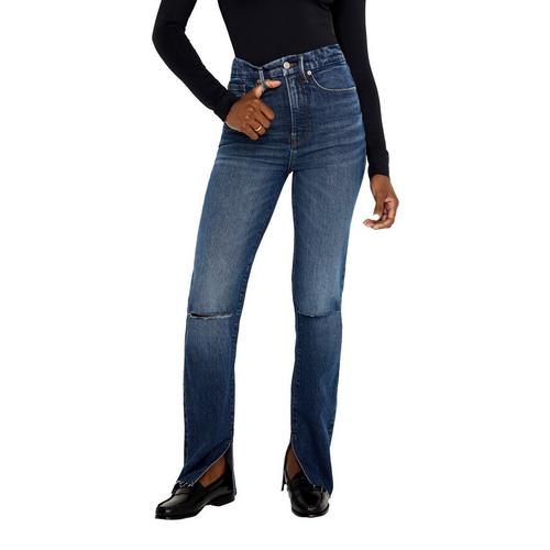Women's GOOD AMERICAN Good Boy Slit Slim Fit Straight Jeans - Primary Image