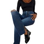 Women's GOOD AMERICAN Good Boy Slit Slim Fit Straight Jeans - Thumbnail 7 of 7